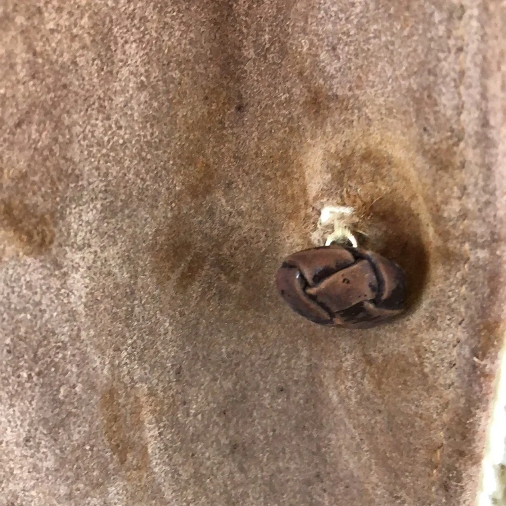 Vintage 70s Marlboro Man Suede Leather Shearling Rancher Coat